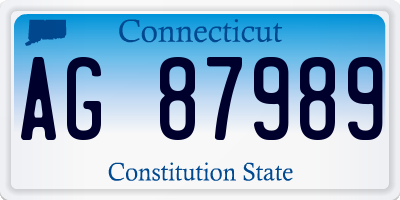 CT license plate AG87989