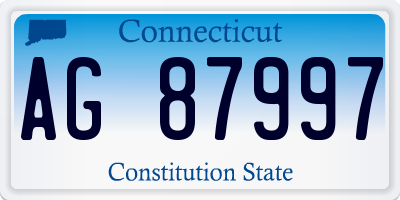 CT license plate AG87997