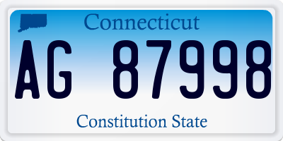 CT license plate AG87998