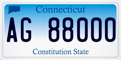 CT license plate AG88000