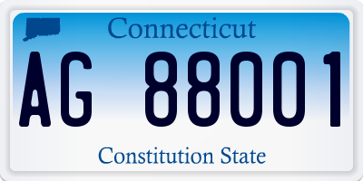 CT license plate AG88001