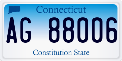 CT license plate AG88006