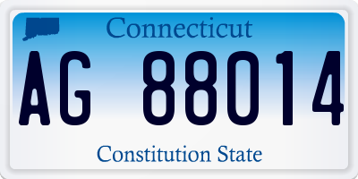 CT license plate AG88014