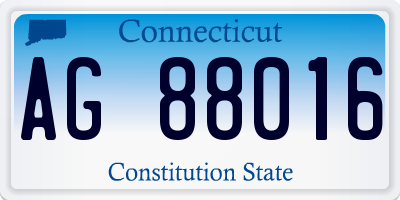 CT license plate AG88016