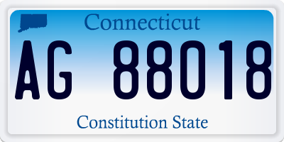 CT license plate AG88018