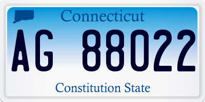 CT license plate AG88022