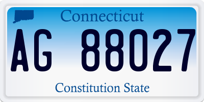 CT license plate AG88027