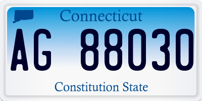CT license plate AG88030