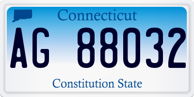 CT license plate AG88032