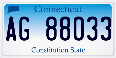 CT license plate AG88033