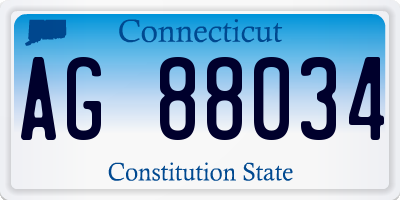 CT license plate AG88034