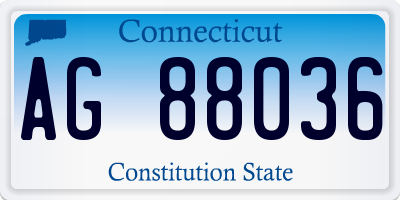 CT license plate AG88036