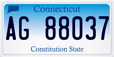 CT license plate AG88037