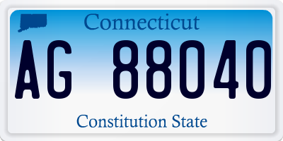 CT license plate AG88040