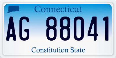 CT license plate AG88041