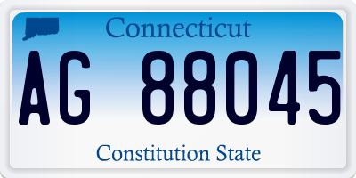 CT license plate AG88045