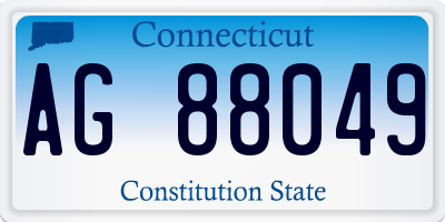 CT license plate AG88049