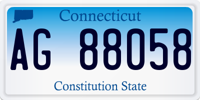 CT license plate AG88058