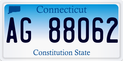 CT license plate AG88062