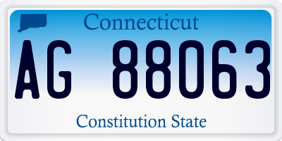 CT license plate AG88063