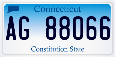CT license plate AG88066
