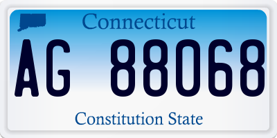 CT license plate AG88068