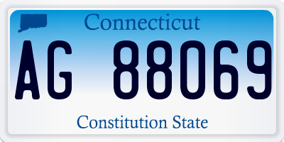 CT license plate AG88069