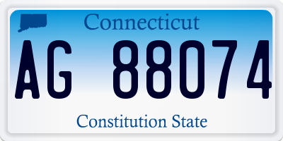 CT license plate AG88074