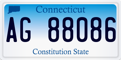 CT license plate AG88086