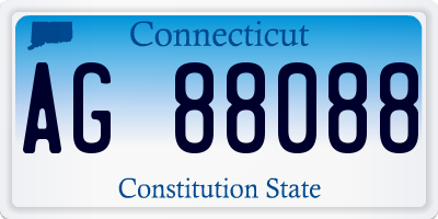 CT license plate AG88088