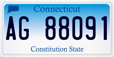 CT license plate AG88091