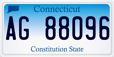 CT license plate AG88096