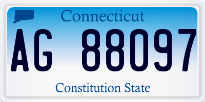CT license plate AG88097