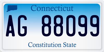 CT license plate AG88099