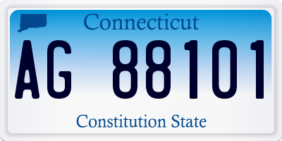 CT license plate AG88101