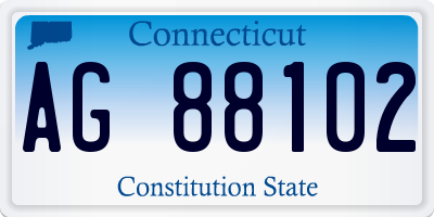 CT license plate AG88102