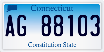 CT license plate AG88103