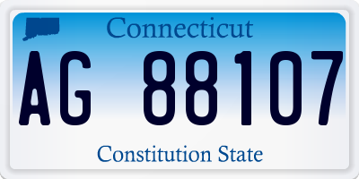 CT license plate AG88107