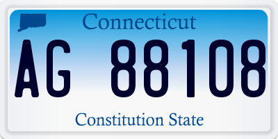 CT license plate AG88108