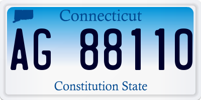 CT license plate AG88110
