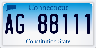 CT license plate AG88111
