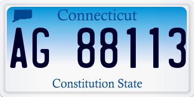 CT license plate AG88113