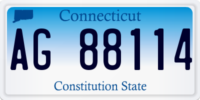 CT license plate AG88114