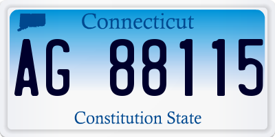CT license plate AG88115