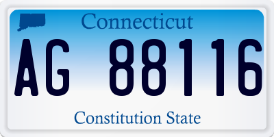 CT license plate AG88116