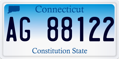 CT license plate AG88122