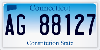 CT license plate AG88127