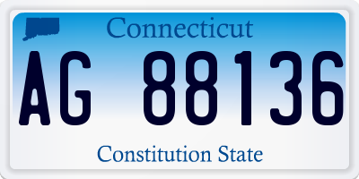 CT license plate AG88136