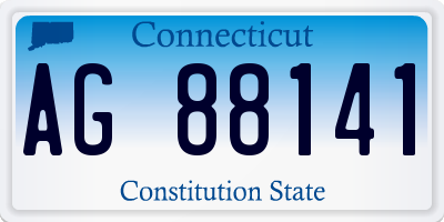 CT license plate AG88141