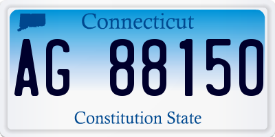 CT license plate AG88150